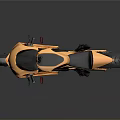 Sleek Golden Motorcycle With Purple Rimmed Wheels And Shiny Reflection