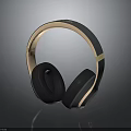 Modern Over Ear Headphones Electronic Device With Gray Gold Design And Comfortable Earpads