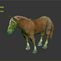 Brown Horse With Light Mane Standing On Dark Reflective Surface With White Hooves