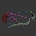 Classic Crossbow Weapon with Wooden Grip Metal Frame and Bowstring Design 3d model