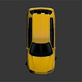 Yellow Sporty Hatchback Car with Dark Tinted Windows Alloy Wheels and Reflective Surface