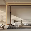 Modern Living Room Interior With Wooden Sofa Coffee Table And Sunlight