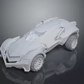 White Futuristic Concept Car 3D Model With Bold Design And Large Wheels