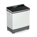 Twin Tub Washing Machine With White Gray Design And Digital Control Panel