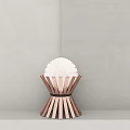 Modern Copper Table Lamp With White Feather Shade And Sleek Contemporary Design 3d model
