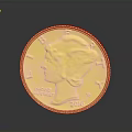 Exquisite Gold Coin Sculpture Engraved With Liberty Head And Inscriptions 2016