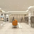 Modern Clothing Store Featuring Window Display Mannequins Interior Design Counter And Plant