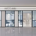 Modern MCQ Hair Salon Exterior With Glass Facade And Styling Chairs