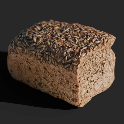 Nutritious Whole Grain Bread Loaf Topped With Sunflower Seeds And Crusty Texture 3d model