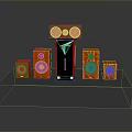 Computer Speaker System Featuring Multiple Orange Speakers And Black Central Unit On Display Platform