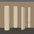 Modern Columns With Various Textured Designs In Neutral Tones Minimalist Setting 3d model