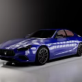 Blue Modern Sedan With Sleek Design Shiny Body And Black Wheels