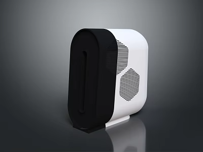 Sleek Black And White PC Case With Modern Design And Ventilation Grilles 3d model