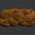 Freshly Baked Golden Brown Braided Bread With Sesame Seeds And Soft Fluffy Texture