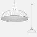 Modern White Pendant Light With Dome Shade And Gold Interior For Interior Decoration