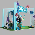 Summer Limited Photo Check In Spot With Decorative Flowers And Vinyl Record Installation