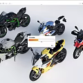 Stylish Sporty Motorcycles In Different Colors And Various Styles On