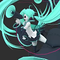 Game Anime Character With Green Long Hair Holding Megaphone In School Uniform Dynamic Green Aura