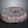 Traditional Stone Grinding Equipment Circular Shape With Rough Surface And Central Hole 3d model