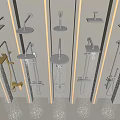 Different Modern Shower Head Designs With Various Spray Patterns And Styles 3d model