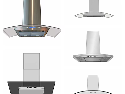 Modern Kitchen Range Hoods With Various Designs And Stainless Steel Finish 3d model