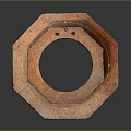 Detailed Ornate Octagonal Stone Container With Carved Decorations And Hexagonal Base