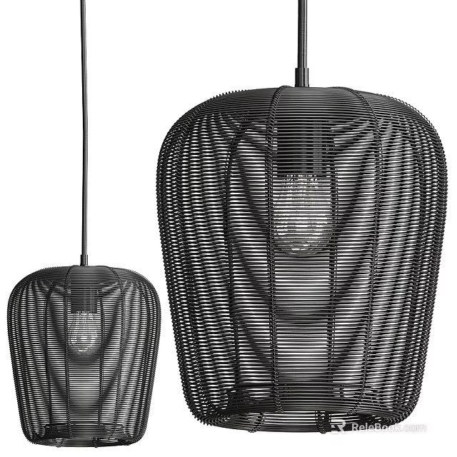 Modern Woven Black Pendant Light With Unique Design For Home Decor 3d model 