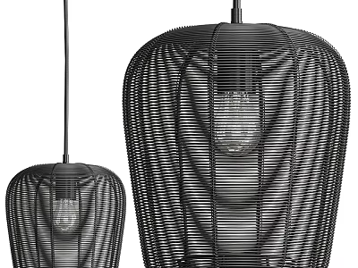 Modern Woven Black Pendant Light With Unique Design For Home Decor 3d model