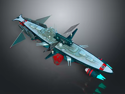 Futuristic Spacecraft Deck Design With Solar Panels Thrusters And Interstellar Features 3d model