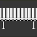 Modern Stainless Steel Outdoor Bench With Slatted Design And Reflective Surface Finish