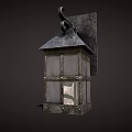 Vintage Industrial Metal Wall Lamp With Square Glass Lampshade And Pointed Top Design