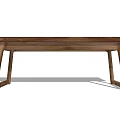 Solid Wood Dining Table With Minimalist Design And Sturdy Angular Legs 3d model