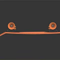 Durable Orange Skateboard Sports Equipment With Smooth Orange Wheels And Black Trucks
