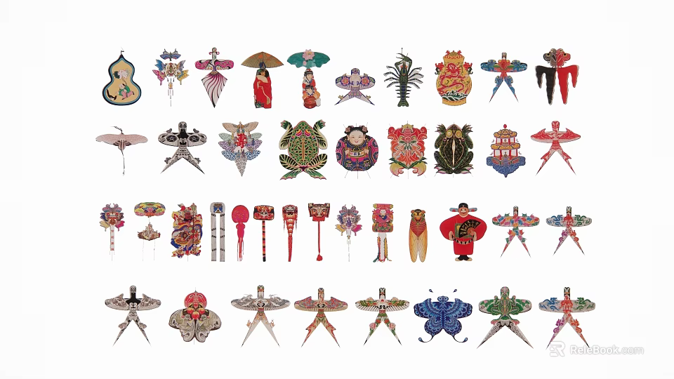 Decorative Hanging Pendants with Various Traditional Designs and Unique Shapes for Home Decoration 3d model 