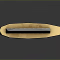 Tactical Hunting Knife With Sharp Metal Blade Wooden Handle And Golden Accents
