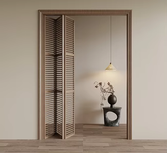 Antique folding door side chandelier 3d model