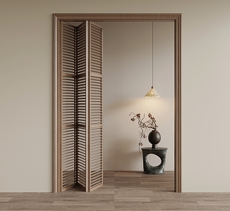 Antique folding door side chandelier 3d model