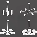 Modern Contemporary Stylish Chandeliers With Different Designs And Multiple Bulbs 3d model