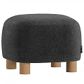 Cozy Brown Plush Ottoman With Sturdy Wooden Legs For Living Room