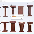 Wooden Podiums With Various Designs And Microphones For Different Event Uses