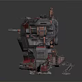Four Different Futuristic Mechanical Vehicles With Detailed Structures And Small Figures