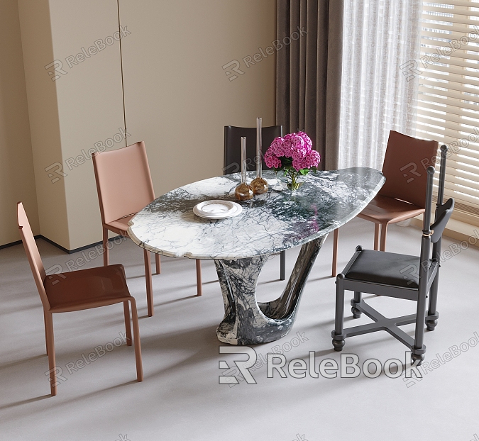 Modern Dining Table and Chair Combination Dining Chair Dining Table model