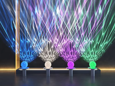 Contemporary Decorative Lights With Radiant Colorful Light Rays In Multiple Vibrant Hues 3d model
