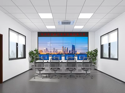 modern monitoring room 3d model