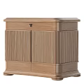 Wooden Bedside Cabinet With Vertical Slat Design And Storage Space