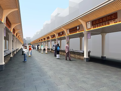 Modern Supermarket Department Store With Well Arranged Shelves Diverse Household Products And Shoppers 3d model