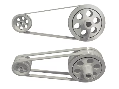 Automotive Parts Two Circular Wheel Components With Holes And Connecting Arms 3d model