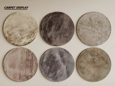 Textured Circular Carpet With Various Neutral Tones For Home Decor 3d model