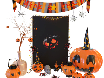 Modern Beauty Chen Halloween Jewelry Ornaments Combination Halloween Toy Pumpkin model