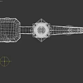 Fantasy Battle Axe Weapon With Wooden Handle And Colorful Gemstone Inlays